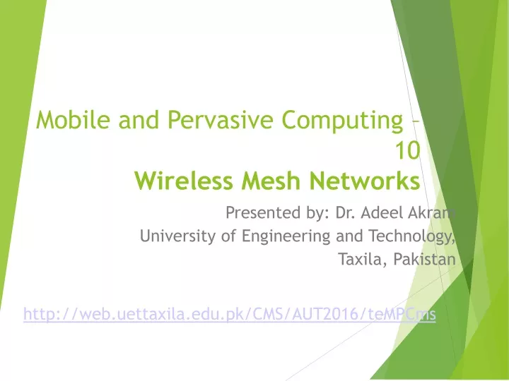 mobile and pervasive computing 10 wireless mesh
