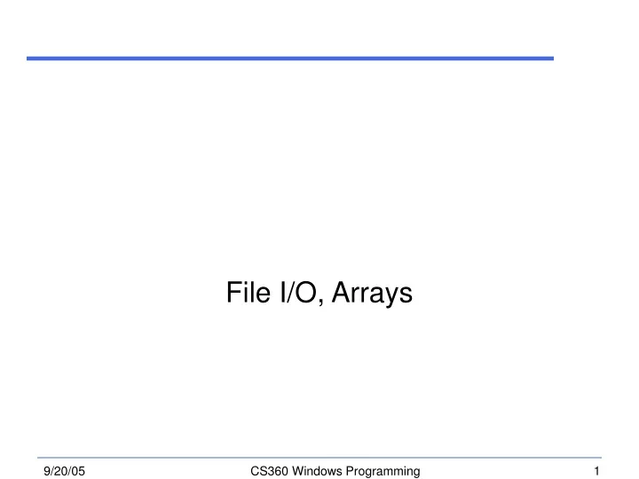 file i o arrays