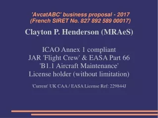 'AvcatABC' business proposal - 2017 (French SIRET No. 827 892 589 00017)