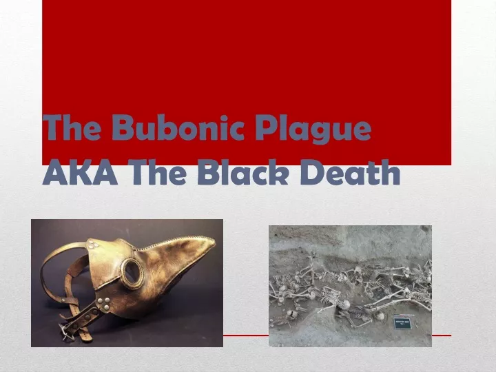 the bubonic plague aka the black death