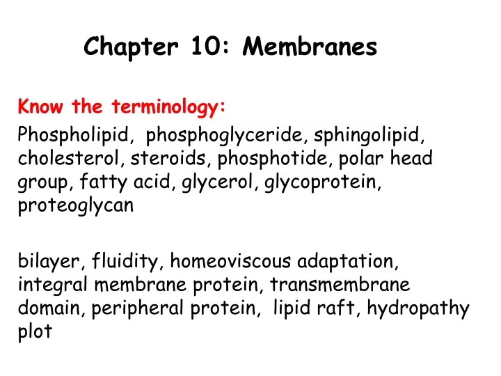 chapter 10 membranes