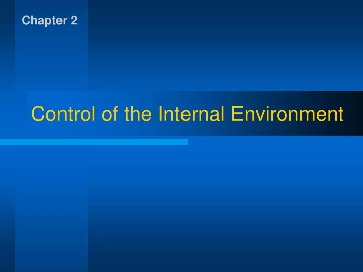 control of the internal environment