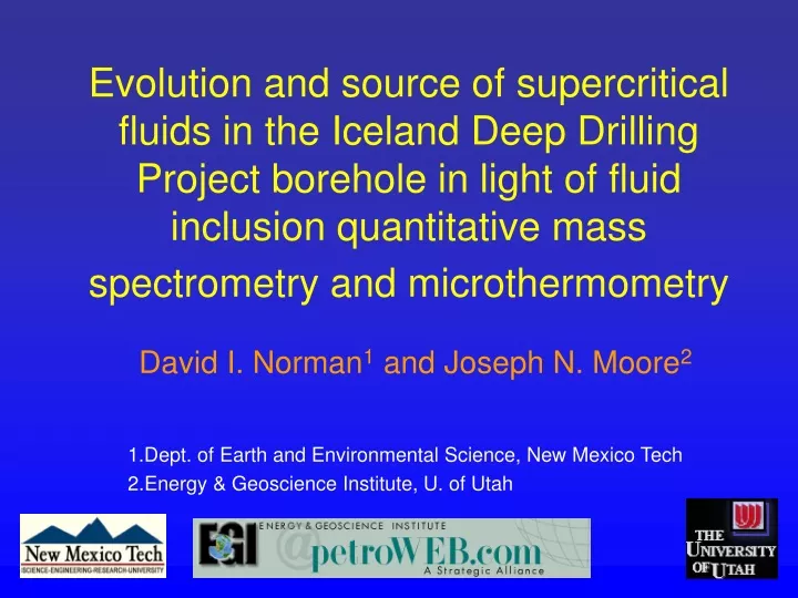 evolution and source of supercritical fluids