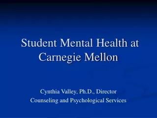 Student Mental Health at Carnegie Mellon