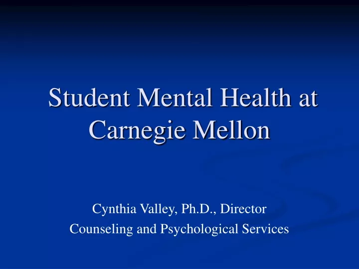 student mental health at carnegie mellon