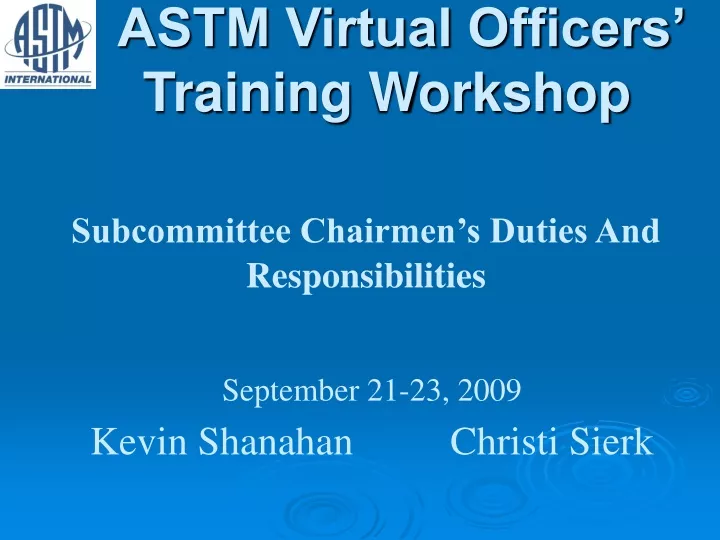 astm virtual officers training workshop