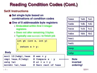 Reading Condition Codes (Cont.)