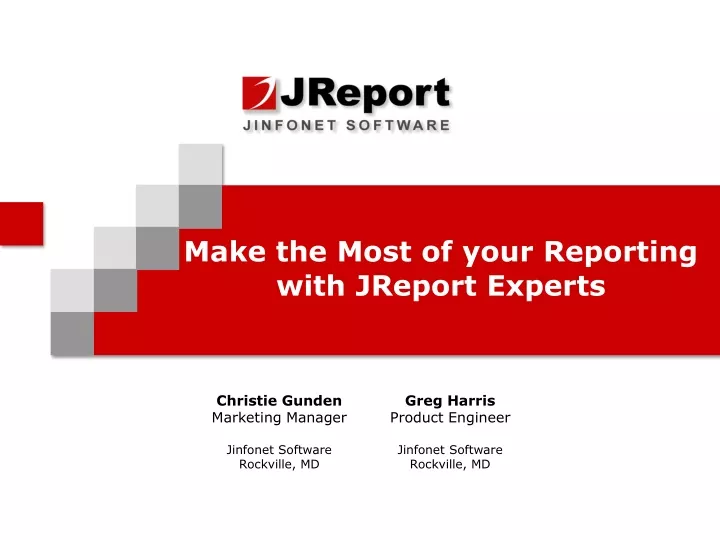make the most of your reporting with jreport experts