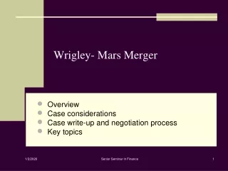 Wrigley- Mars Merger