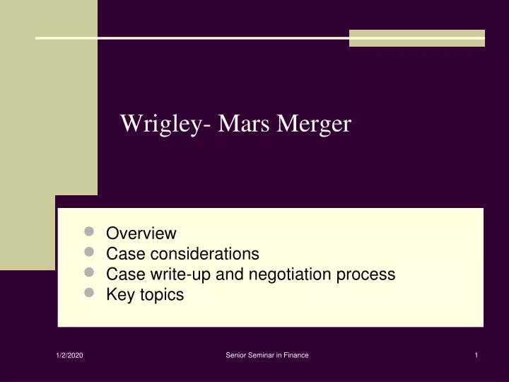 wrigley mars merger