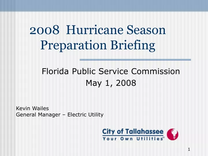 2008 hurricane season preparation briefing