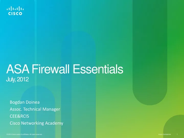 asa firewall essentials july 2012