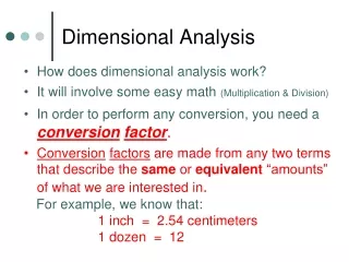 Dimensional Analysis