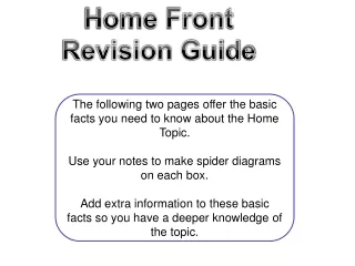 Home Front Revision Guide