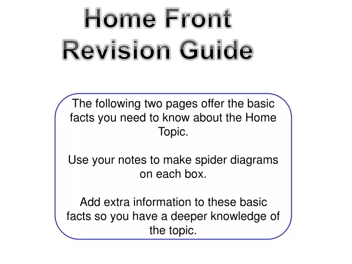 home front revision guide