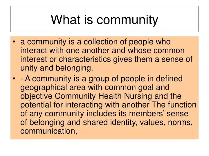 what is community