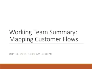 Working Team Summary: Mapping Customer Flows