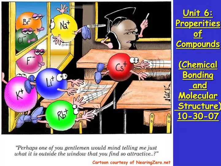 unit 6 properities of compounds chemical bonding and molecular structure 10 30 07