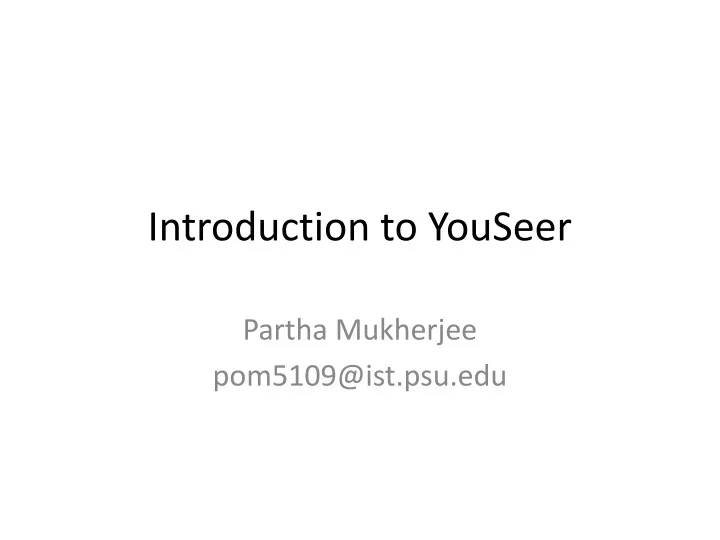 introduction to youseer