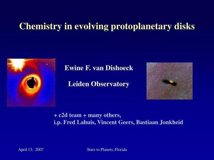 chemistry in evolving protoplanetary disks