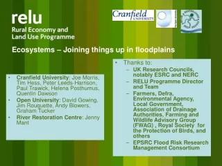 Ecosystems – Joining things up in floodplains
