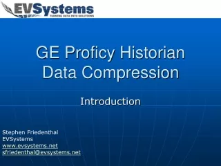 GE Proficy Historian Data Compression