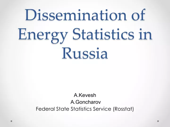 dissemination of energy statistics in russia