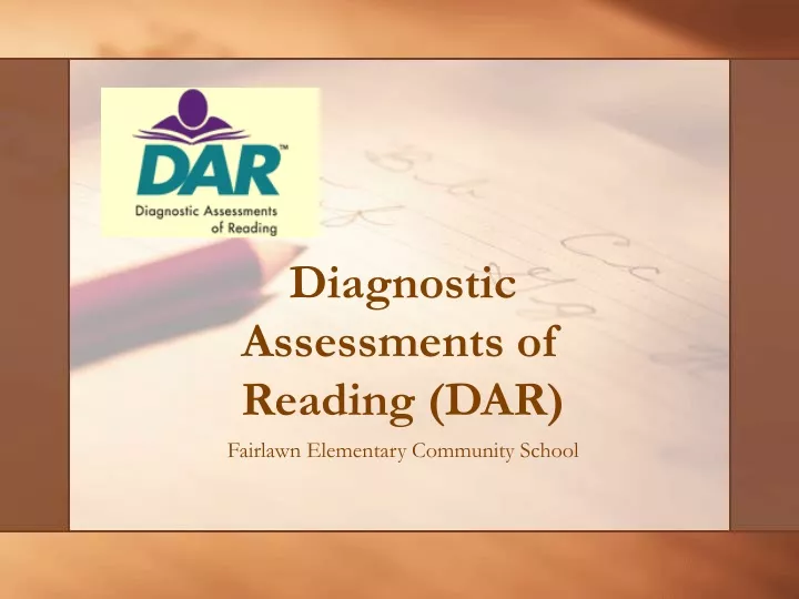 diagnostic assessments of reading dar