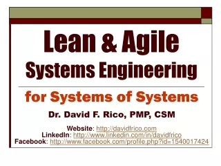 Lean &amp; Agile Systems Engineering
