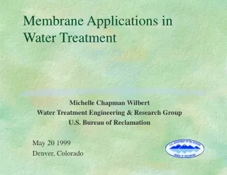 Membrane Applications in Water Treatment