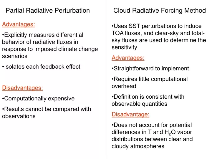 partial radiative perturbation cloud radiative