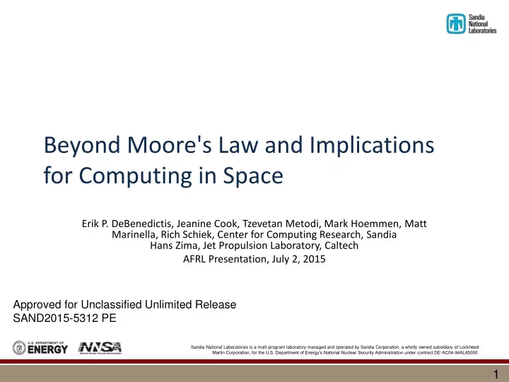 beyond moore s law and implications for computing in space