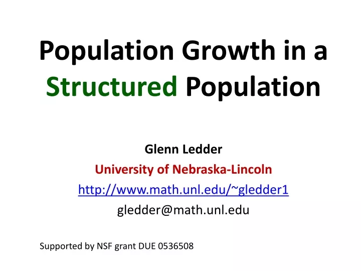population growth in a structured population