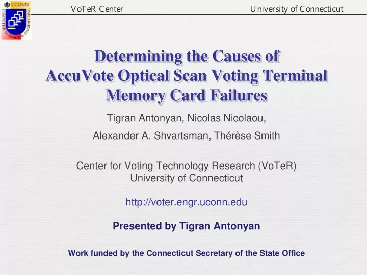 determining the causes of accuvote optical scan voting terminal memory card failures