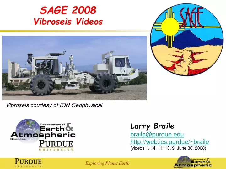 sage 2008 vibroseis videos