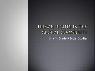 Human Rights in the Global Community