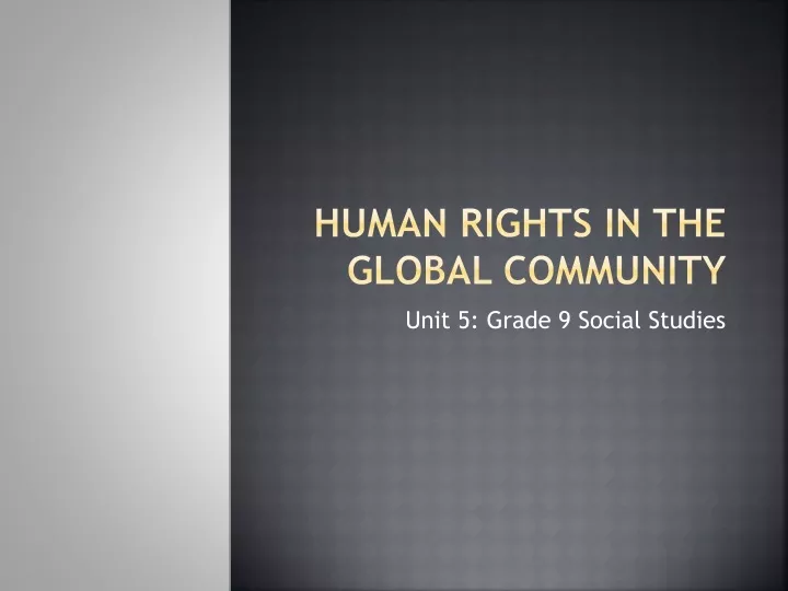 human rights in the global community