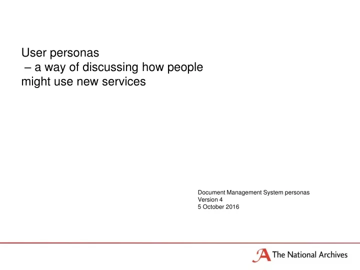 user personas a way of discussing how people