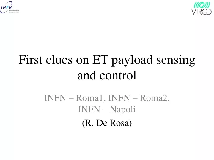 first clues on et payload sensing and control