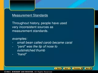 Measurement Standards