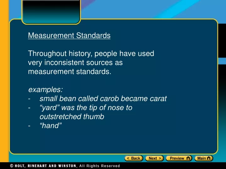 measurement standards throughout history people