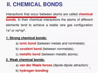 II. CHEMICAL BONDS