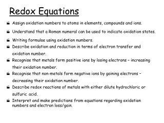 Assign oxidation numbers to atoms in elements, compounds and ions.