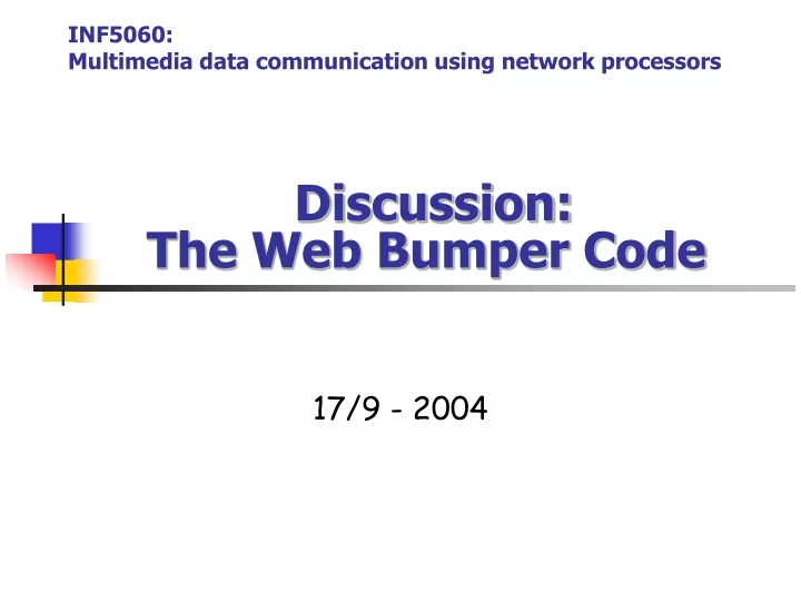 discussion the web bumper code