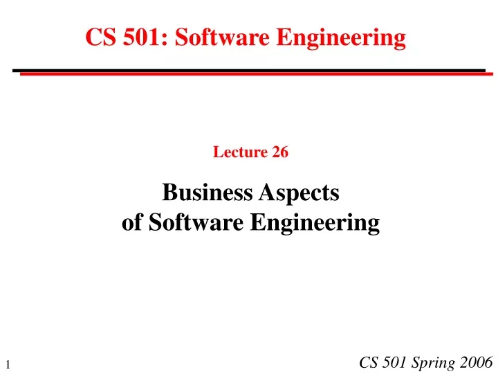 cs 501 software engineering