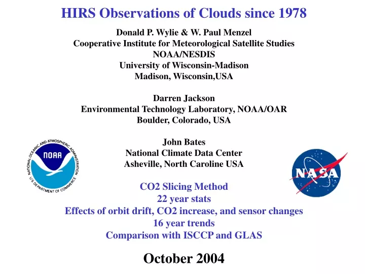 hirs observations of clouds since 1978 donald