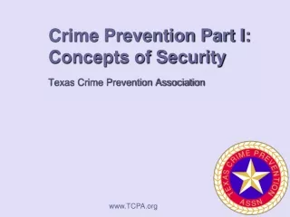 Crime Prevention Part I: Concepts of Security