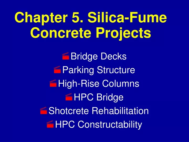 chapter 5 silica fume concrete projects