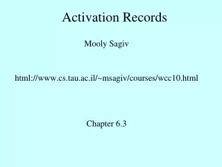 Activation Records