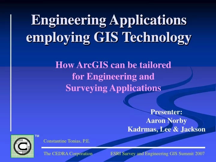 engineering applications employing gis technology